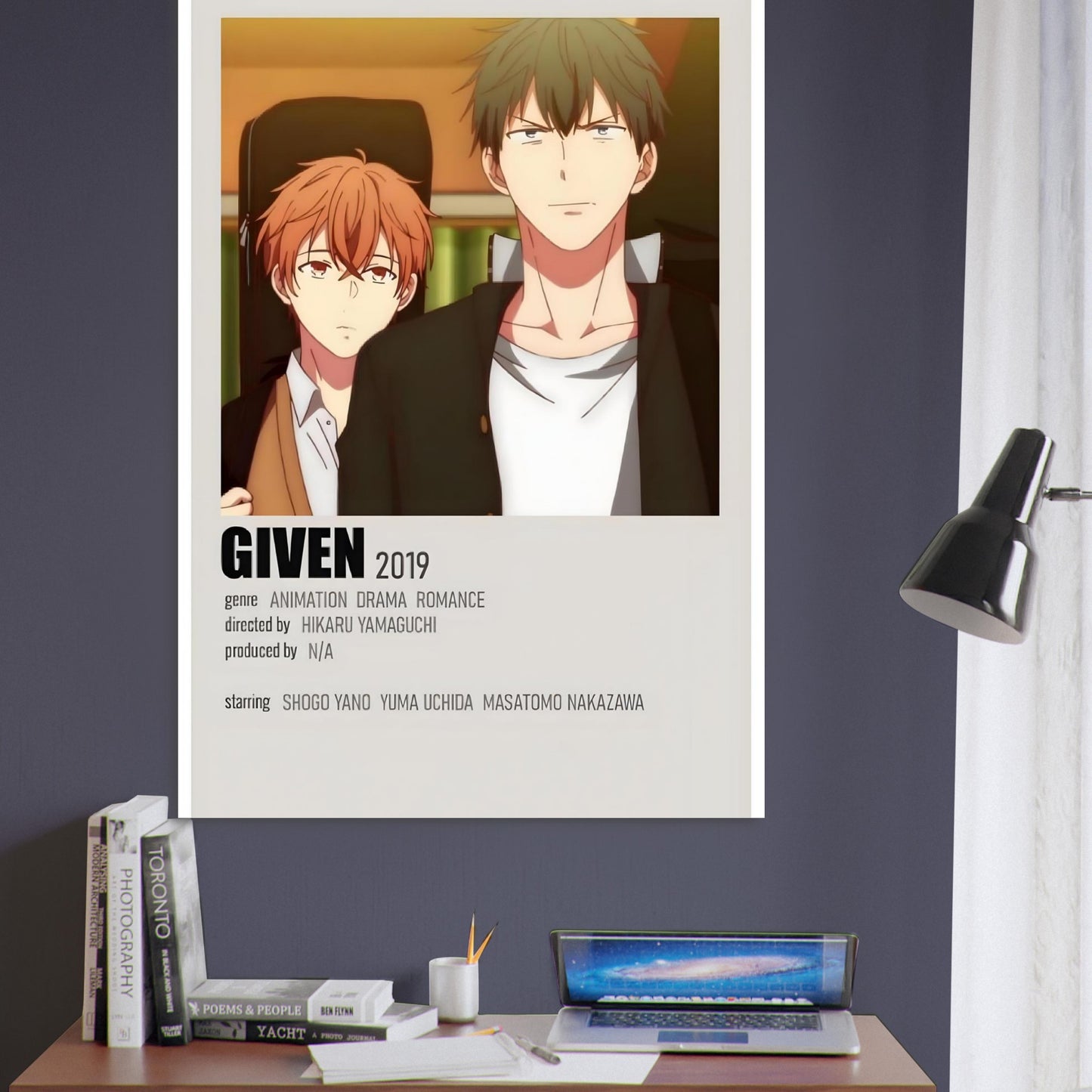 Given anime movie poster print featuring warm lighting and characters, perfect for framed posters and anime wall art.