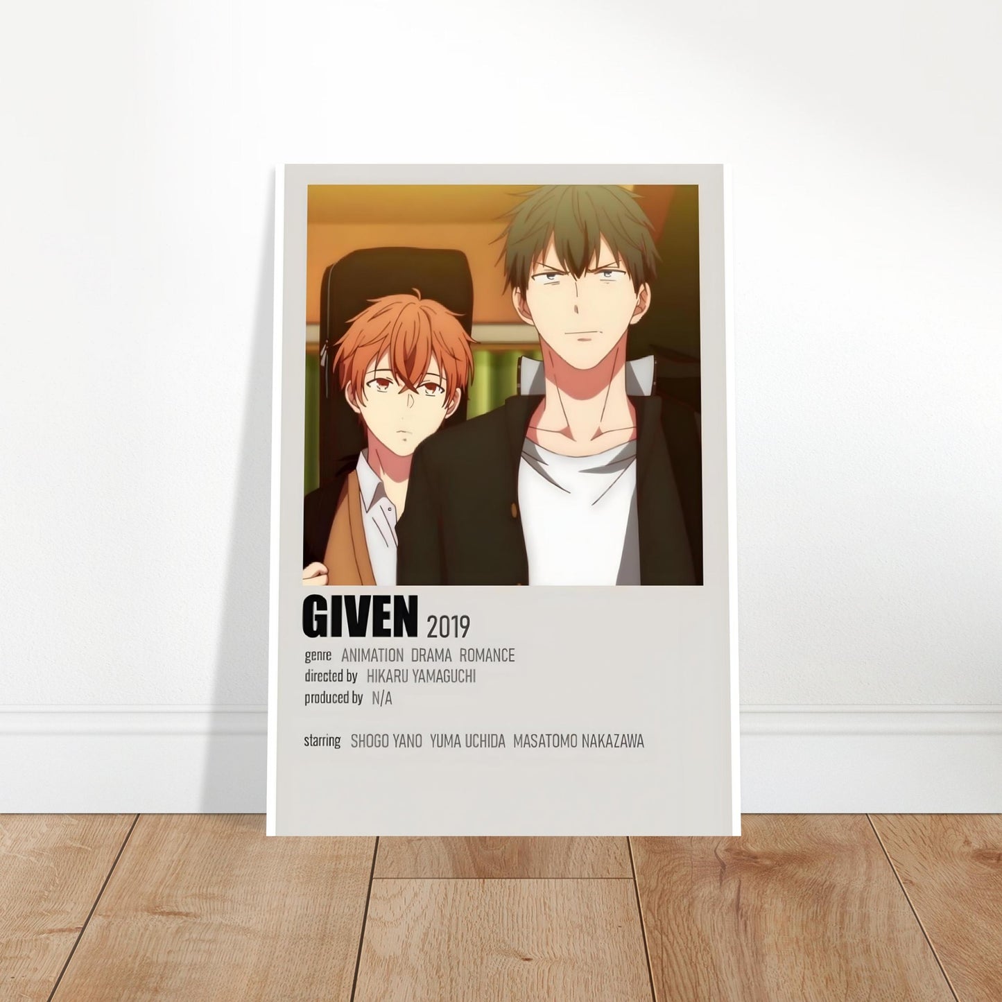 Given anime movie poster print featuring characters in ambient lighting, perfect for wall art and band posters.
