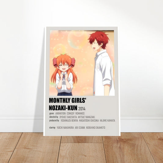 Monthly Girls' Nozaki-kun anime art poster featuring school romance comedy scene, perfect for fans of vibrant movie posters.