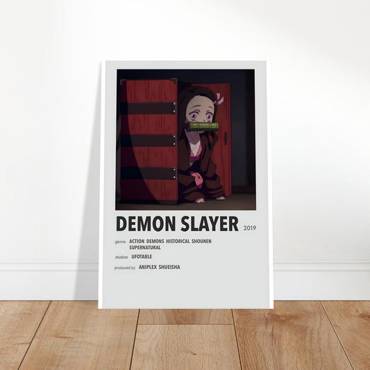 Minimalist Demon Slayer anime poster print with unique design, perfect for movie and band poster collectors.