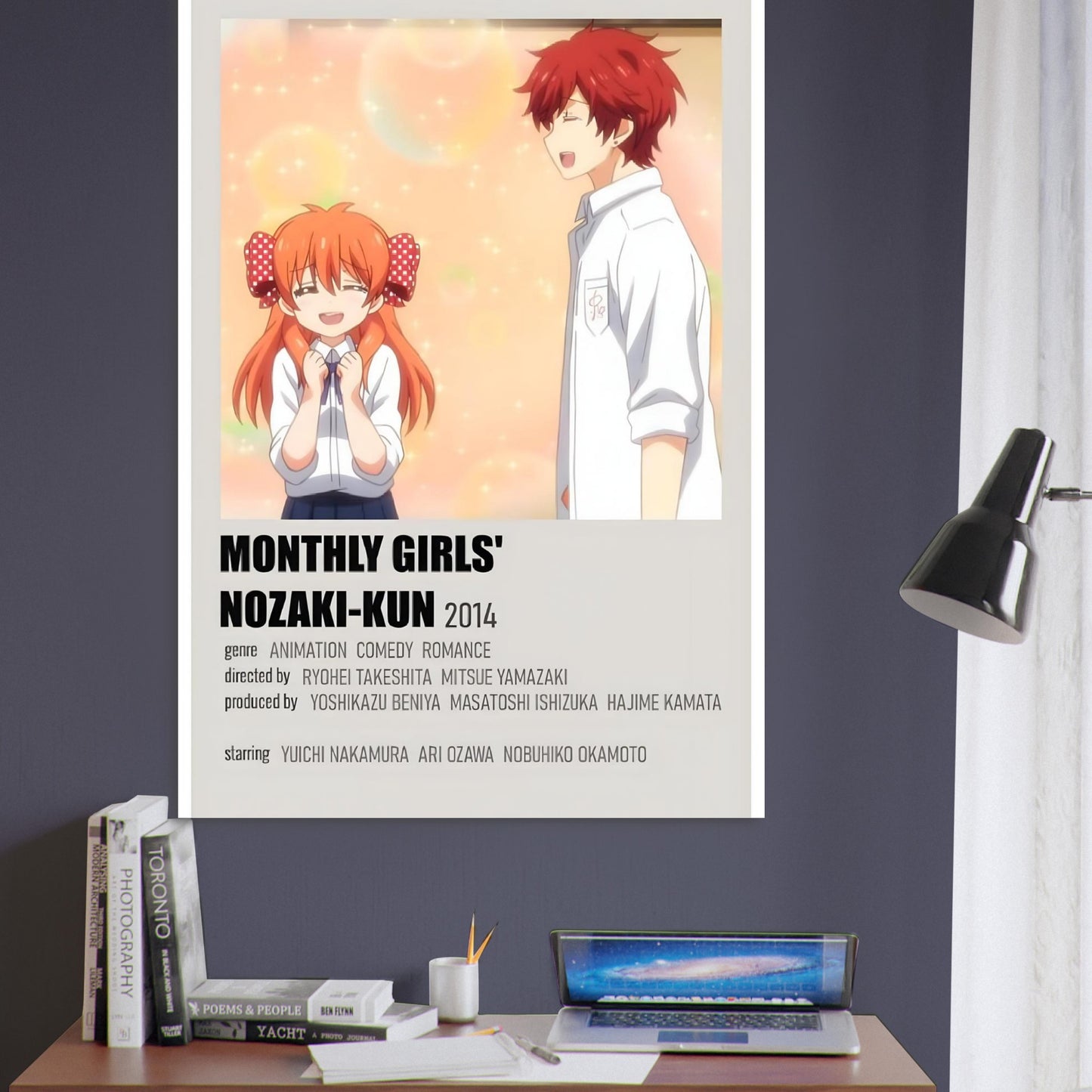 Monthly Girls' Nozaki-kun anime art poster showcasing romantic comedy scene, perfect for fans and collectors.