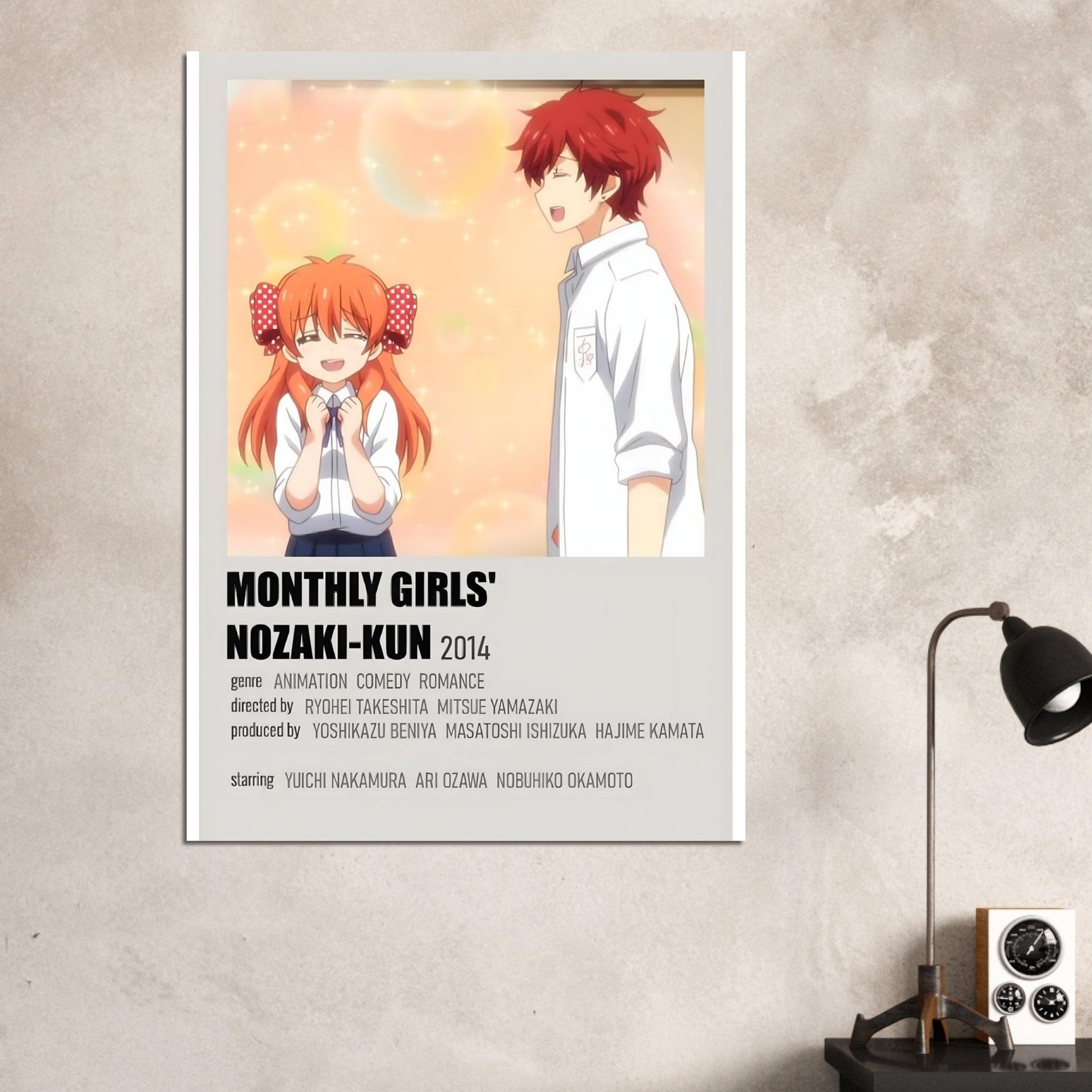 Monthly Girls' Nozaki-kun anime art poster featuring charming school romance scene, perfect for fans of comedy, free shipping on extras!